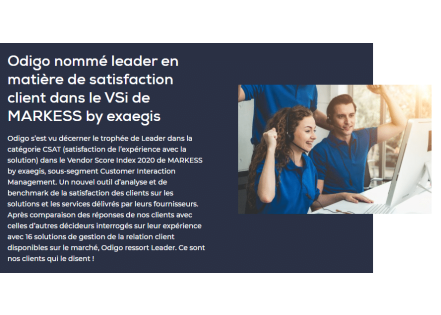 Odigo confirme sa popularité auprès de ses clients !