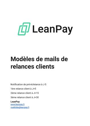 Livre Blanc – LeanPay – Modèles de mails de relance