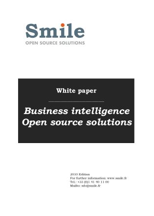 Livre blanc Business Intelligence : Open Source solutions