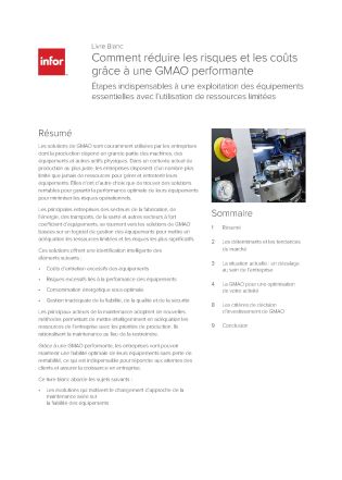 Livre Blanc : Comment réduire les risques et les coûts grâce à une GMAO performante