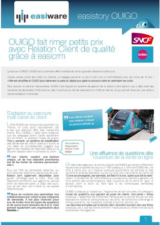 Livre Blanc : OUIGO fait rimer petits prix avec Relation Client de qualité grâce à EASIWARE