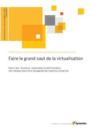Livre blanc Sécurité et sauvegarde, Faire le grand saut de la virtualisation