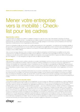 Check-list pour les cadres entreprise et Mobilité | CELGE