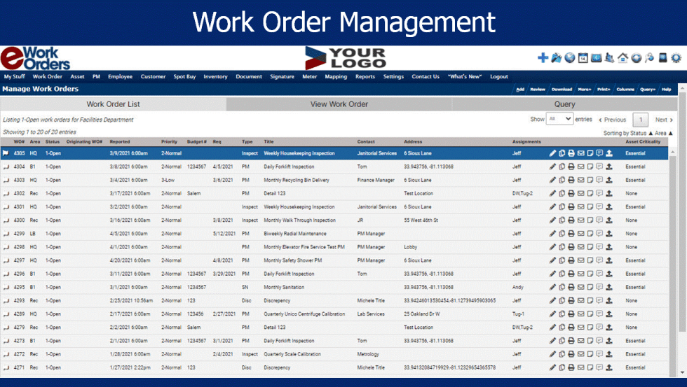 eWorkOrders CMMS
