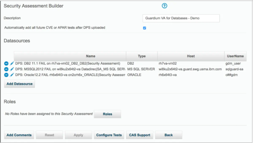 IBM Guardium Vulnerability Assessment