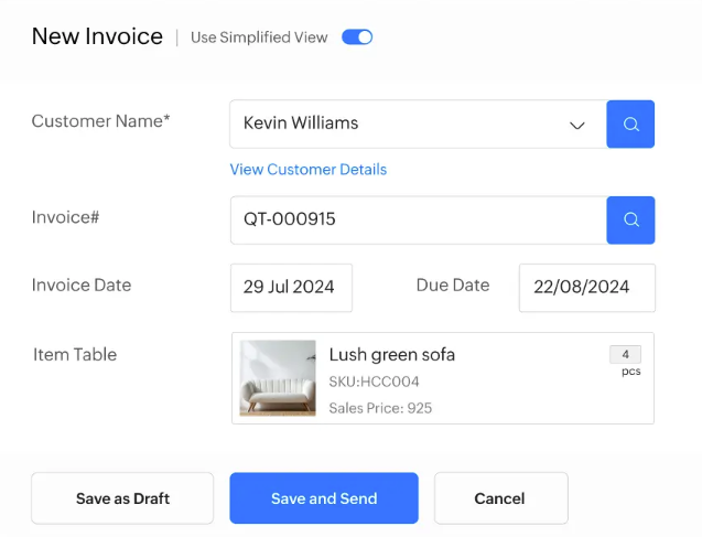 Zoho Invoice