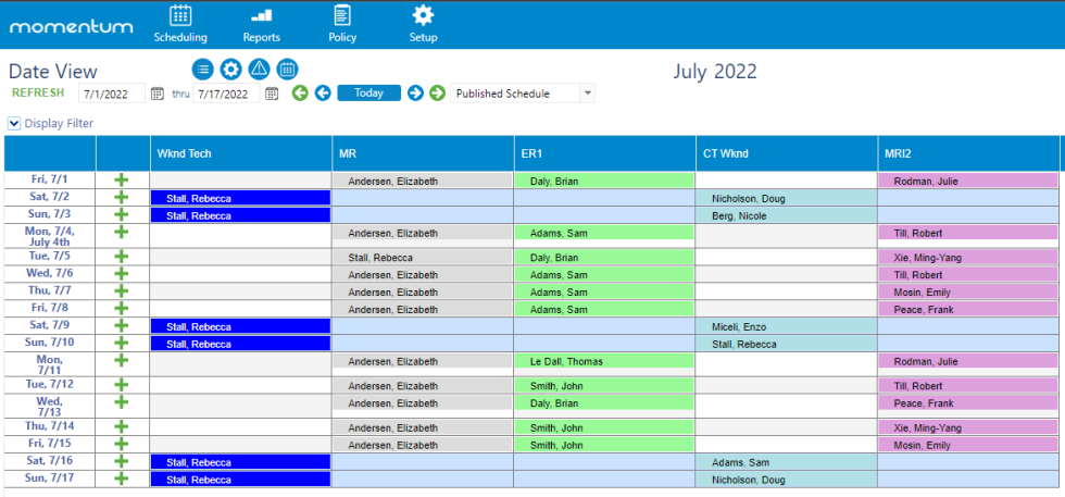 Momentum Scheduling
