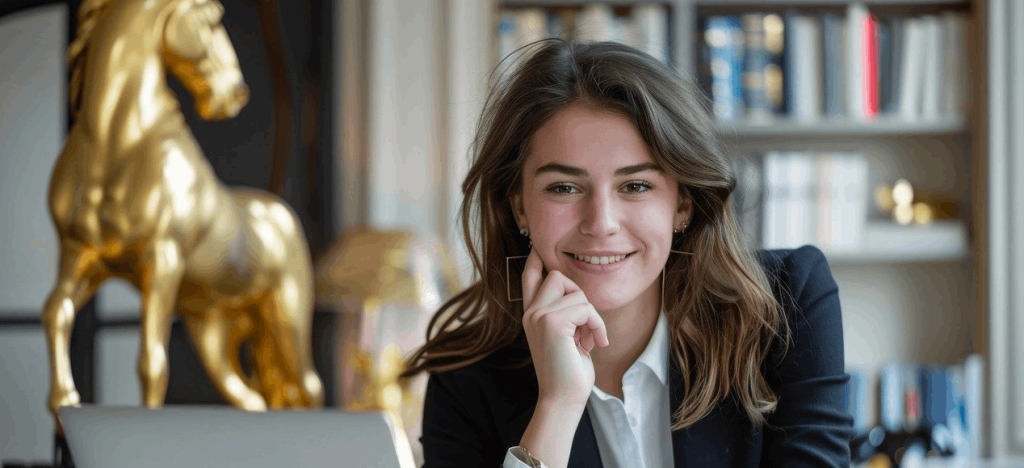 femme dans un bureau de style contemporain