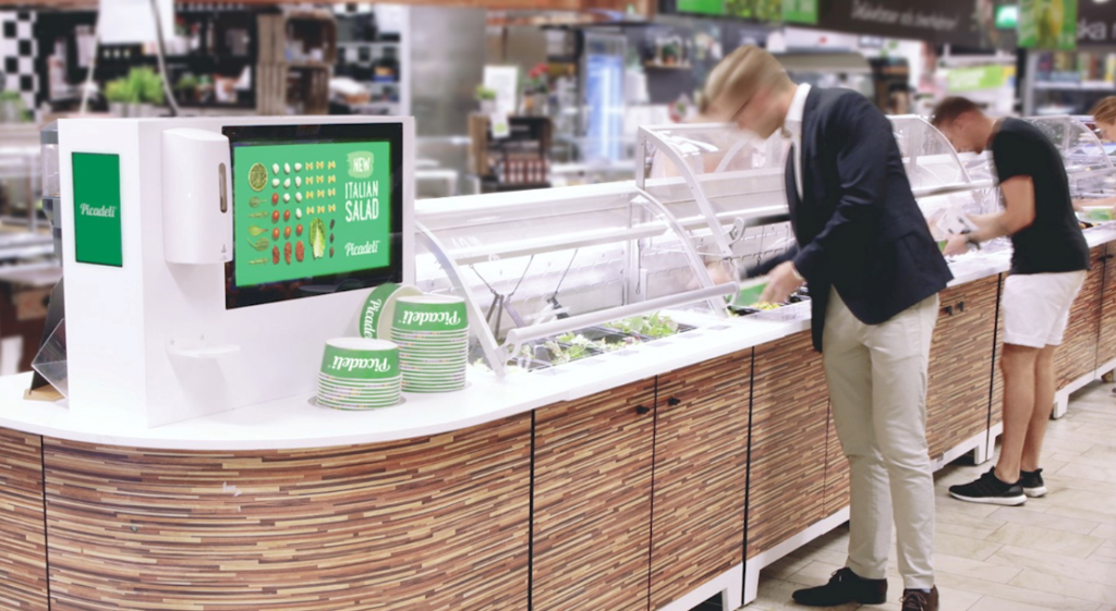 bar à salade connecté