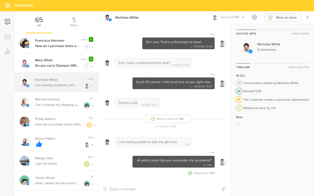 Interface de Zendesk, logiciel Helpdesk pour le support client