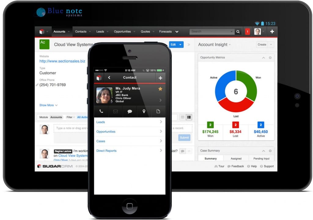 Le CRM par Blue Note Systems est en SaaS Cloud et mobile