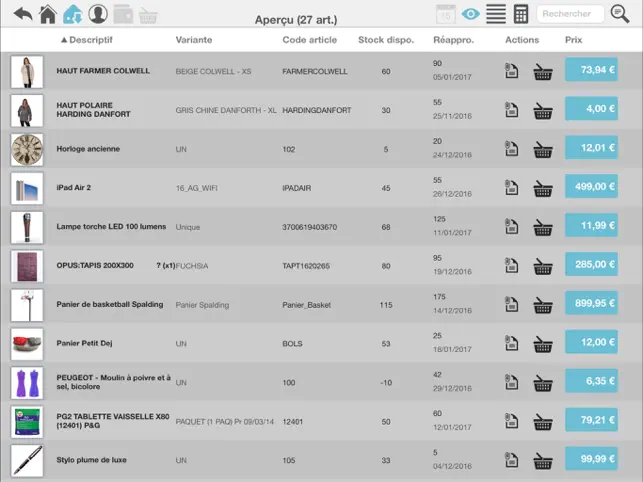 logiciel commande de produits par le commercial