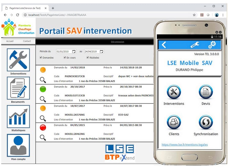 logiciel chantier sav
