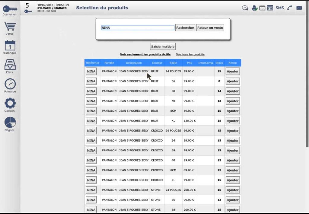 logiciel fastmag stock