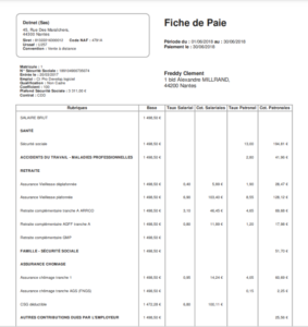 Fiche de paie en ligne