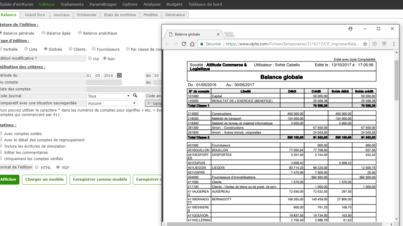 logiciel comptabilité balance