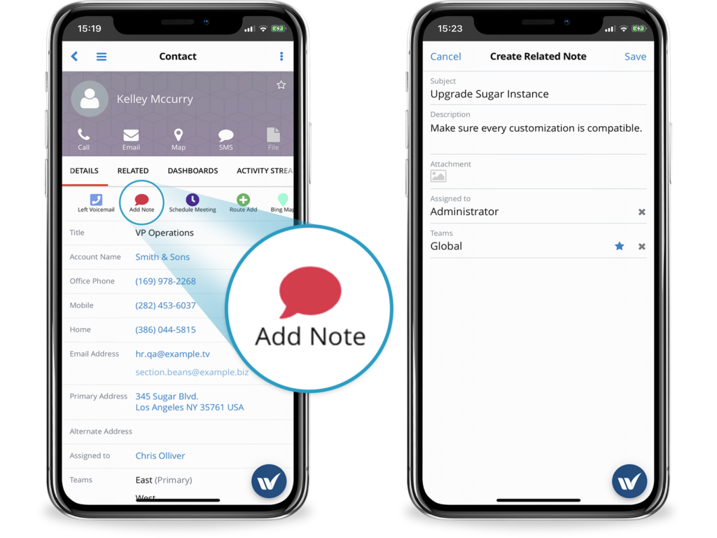 sugar crm gratuit iphone