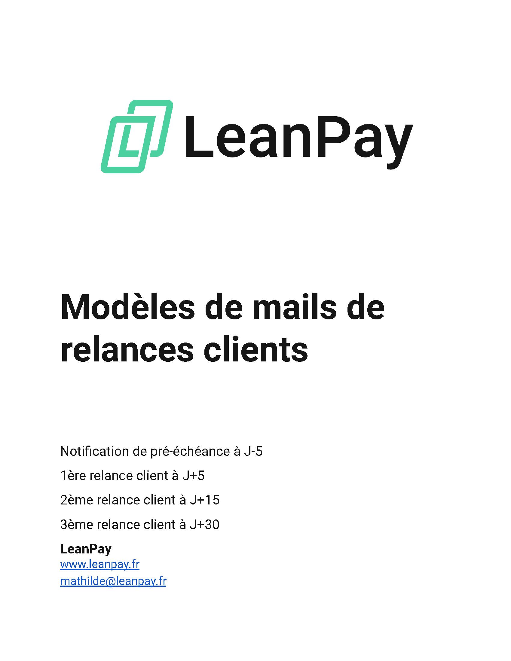 Livre Blanc – LeanPay – Modèles de mails de relance