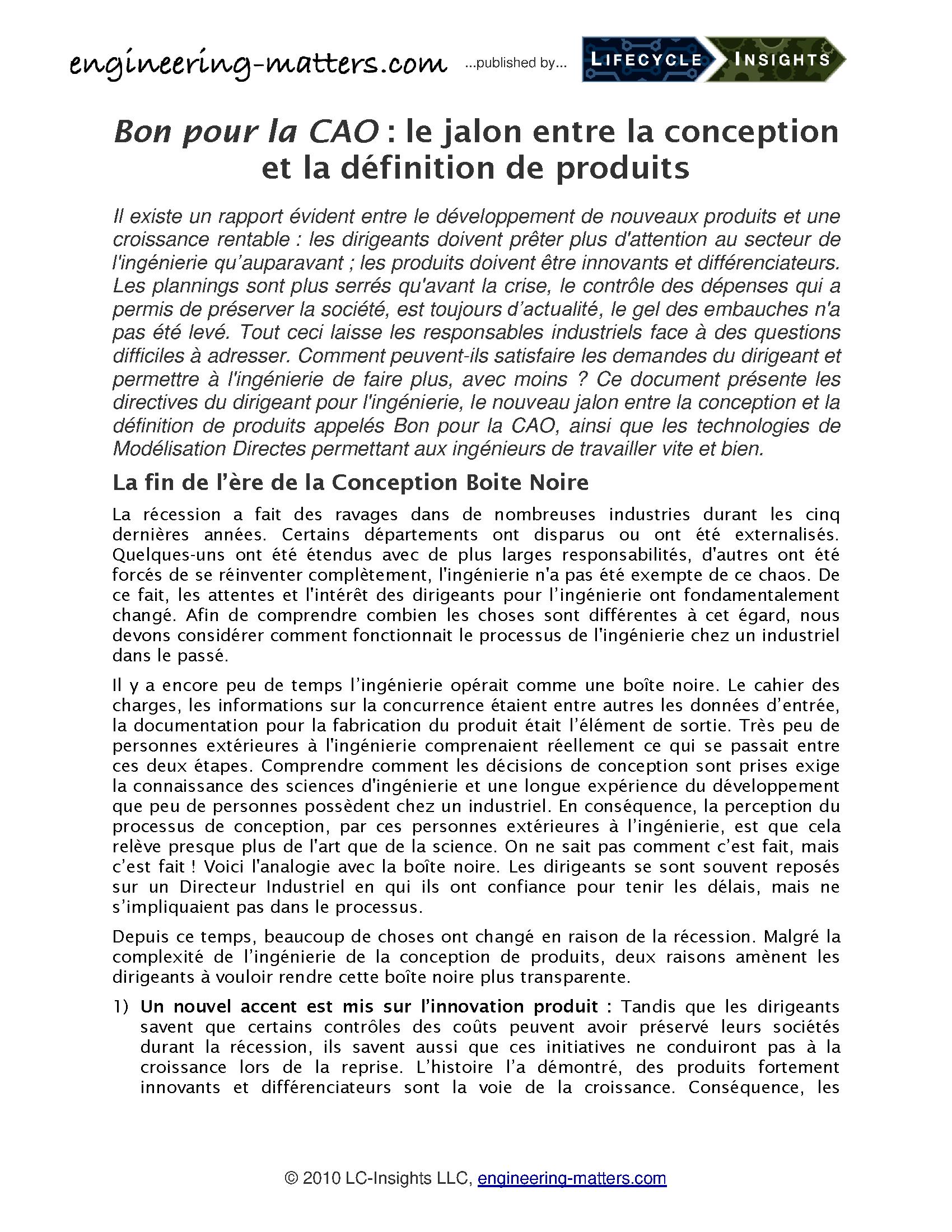 Livre blanc Conception Assistée par Ordinateur (CAO)| CELGE
