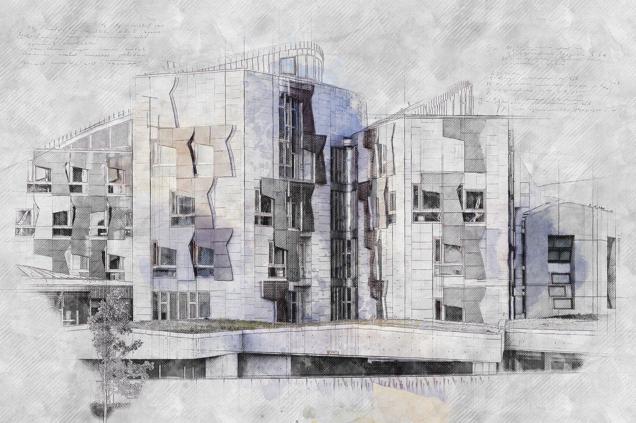 architecture dessin avec effet